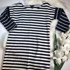 ❤️5/$25 J. Crew Scoop Neck Sweater Dress Navy Blue & White